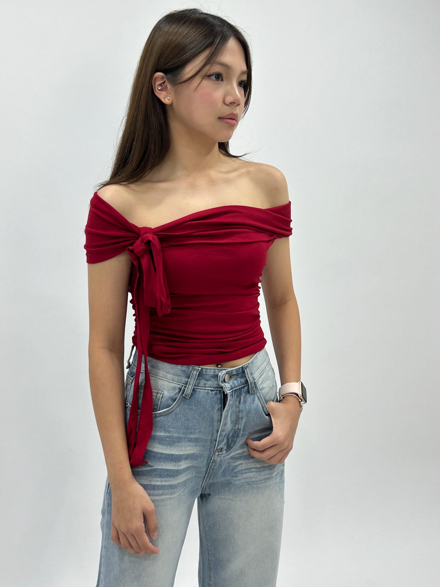 Phoebe Off Shoulder Top with scarf